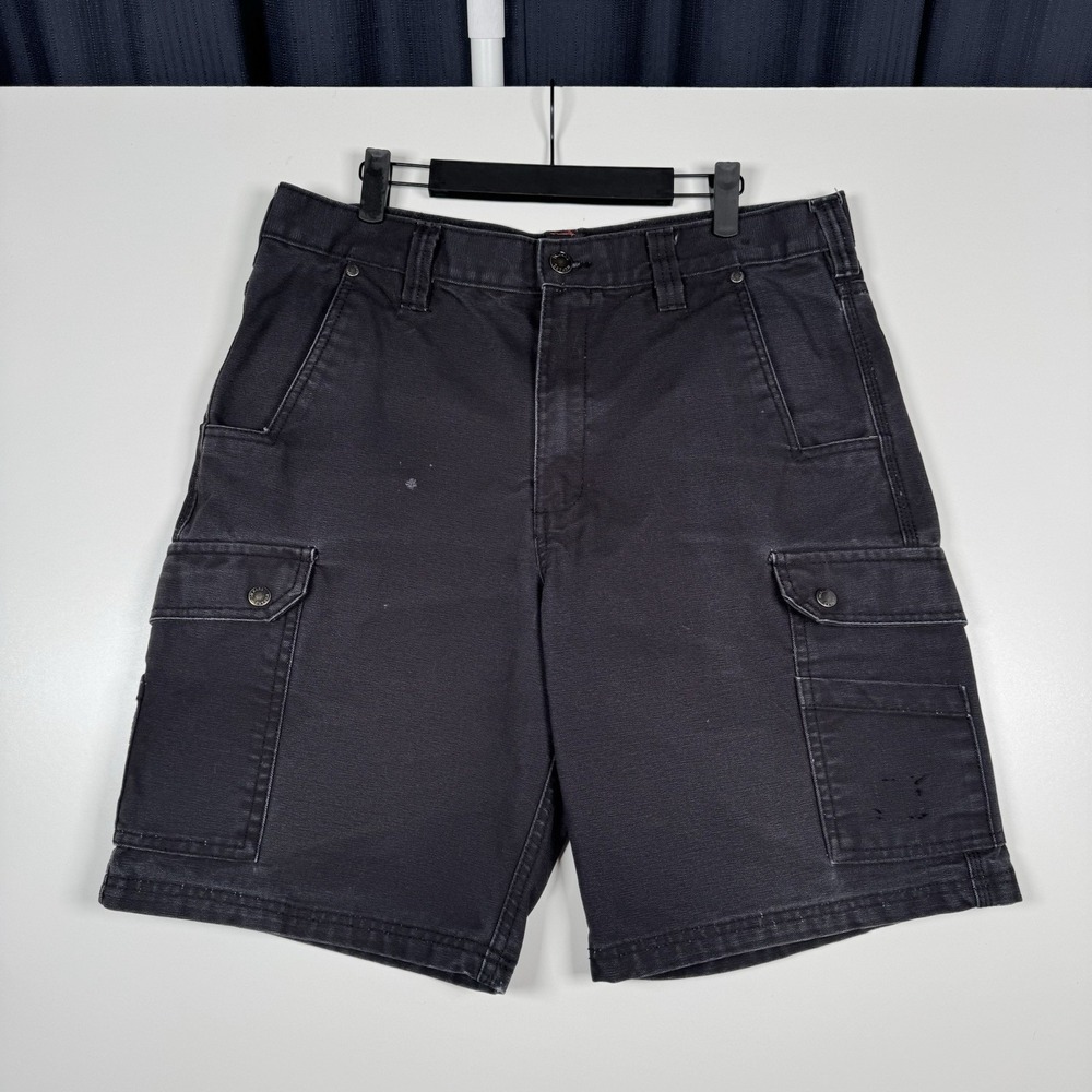 Vintage DieHard Men's Size 34 Black Cargo Shorts Workwear Distressed